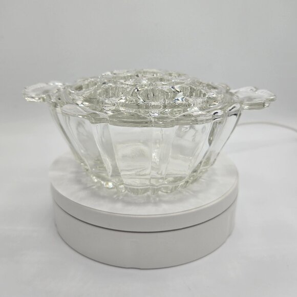 Anchor Hocking Old Cafe Flower Bowl and Frog 1930's Anchor Hocking Posey Bowl - Picture 1 of 9